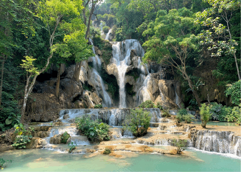 honeymoon shows, Luang Prabang Laos waterfall